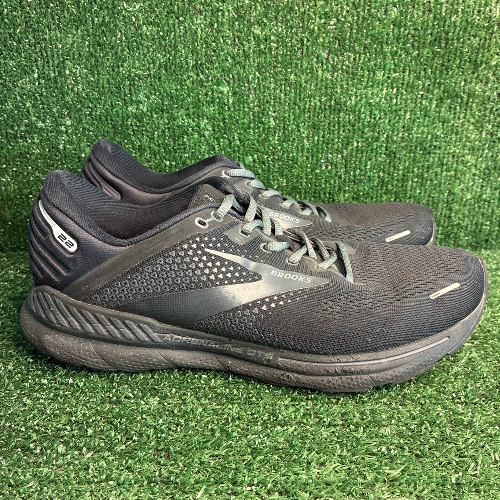 Brooks Adrenaline GTS 22 Support Cushioned Running Shoes Black Mens 11.5 2E Wide